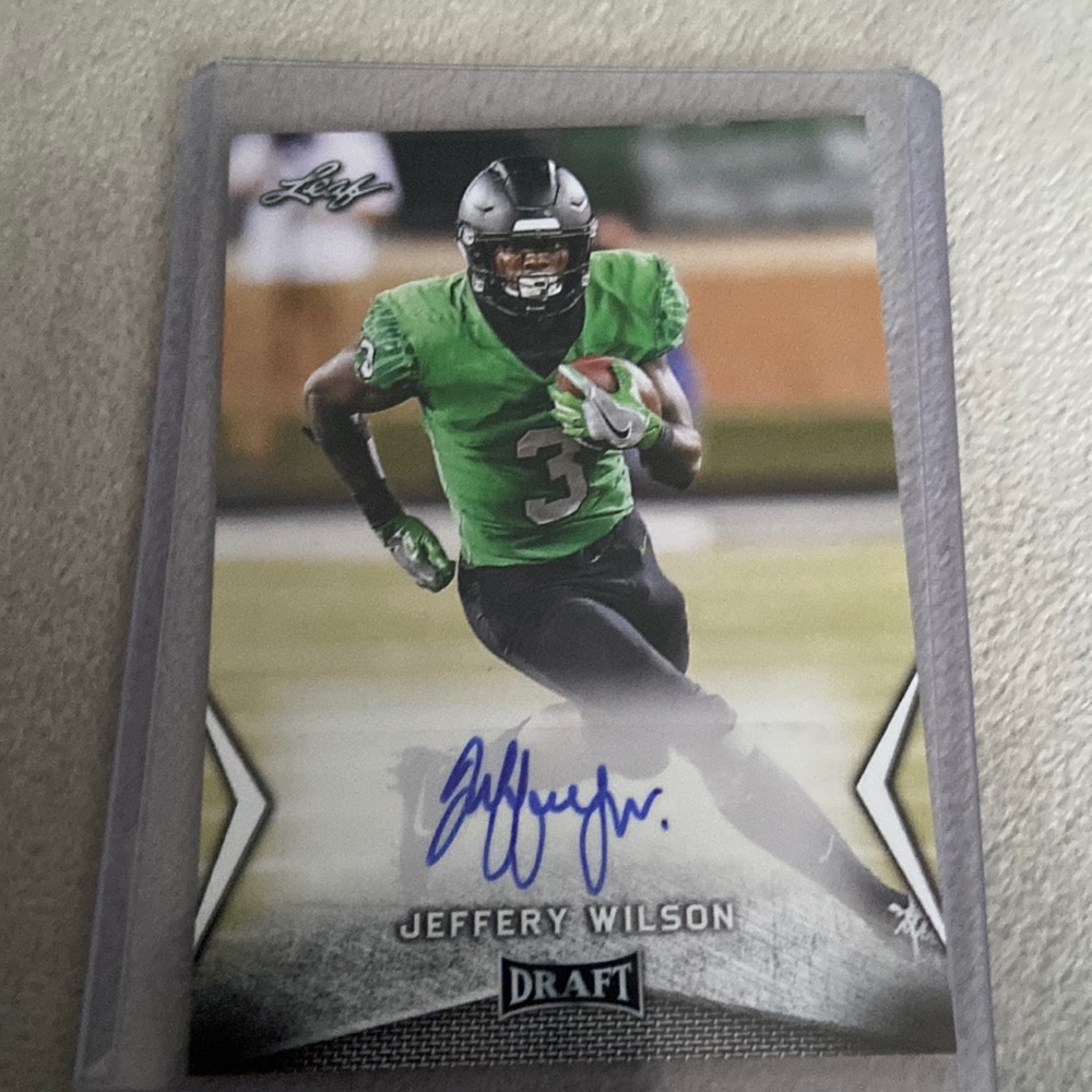 Jeffery Wilson Autographed College Rookie Draft Football Card